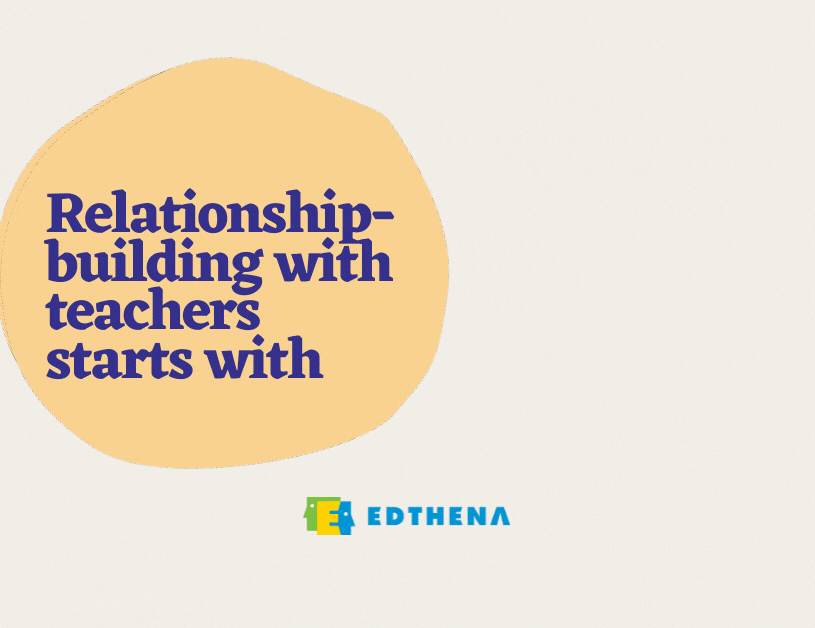gif of two circles with text "relationship-building with teachers starts with... so tell me about yourself"