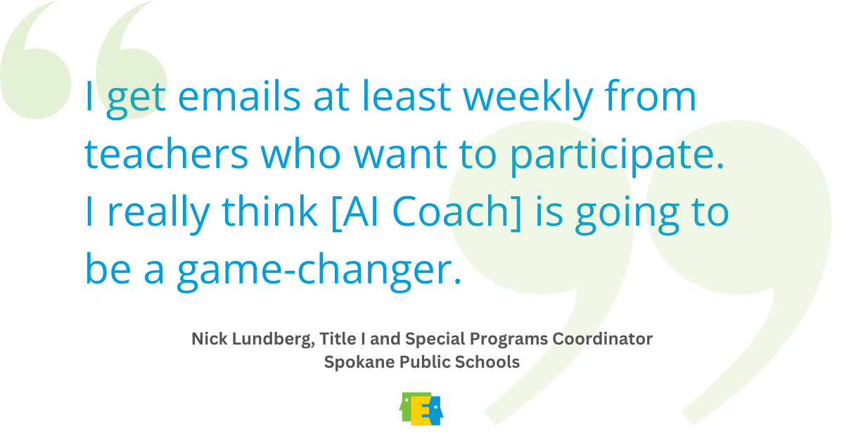 Pull quote from the article that says: I get emails at least weekly for teachers that want to participate, I'm really excited about that because I really think … this tool is going to be a game-changer.
