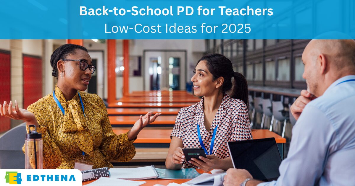 Low-cost teacher PD ideas for 2025. Back to school professional learning for teachers.