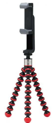 Flexible tripod with smartphone holder